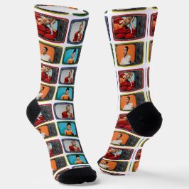 Benutzerdefinierte Foto in Vintagen TVs Pop Art St Socken