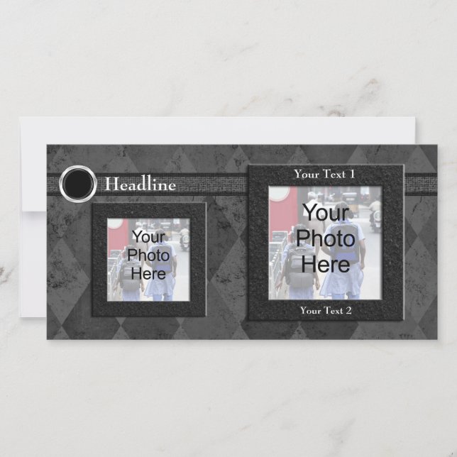 Benutzerdefinierte Foto-Karte, Schwarze Hochzeit o (Vorderseite)