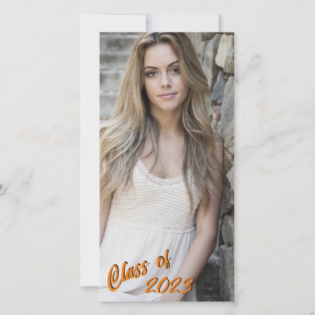 Benutzerdefinierte Foto-Long- und Skinny-Orange-Kl Ankündigung (Vorderseite)