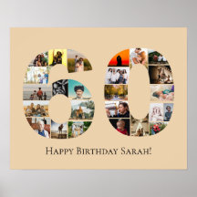 Benutzerdefinierte Foto-Montage zum 60. Geburtstag