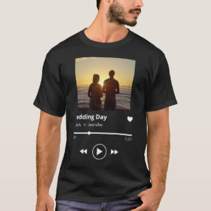 Benutzerdefinierte Foto-Musik-Playlist für Paare H T-Shirt