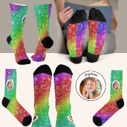 Benutzerdefinierte Foto-Name Meeresfrüchte Muster Socken