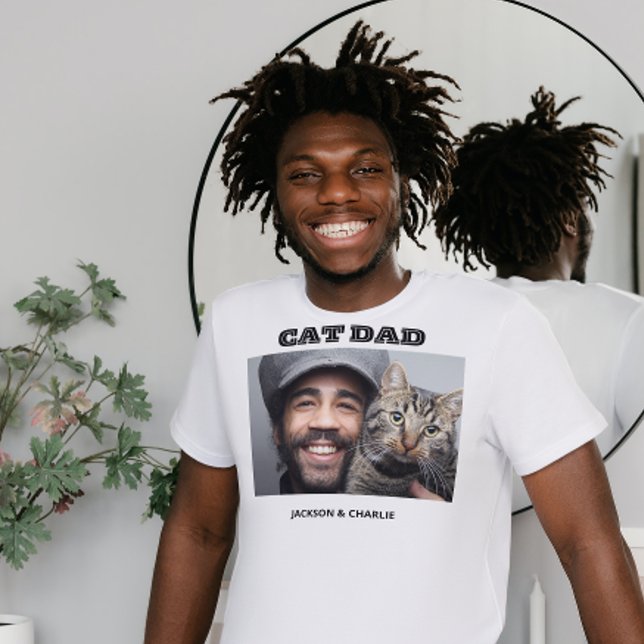 benutzerdefinierte Foto-Namen Cat dad cat daddy ty T-Shirt (Von Creator hochgeladen)