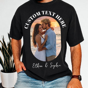 Benutzerdefinierte Foto-Paar- und Text-Valentinsta Tri-Blend Shirt