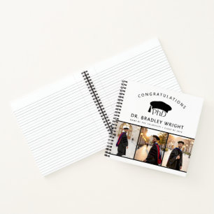 Benutzerdefinierte Foto-PhD-Mütze Promotion Abschl Notizbuch