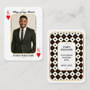Benutzerdefinierte Foto Poker Card, King of My Hea Telefonnummerkarte