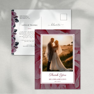 Benutzerdefinierte Foto Romantische Blumen Dankesc Postkarte