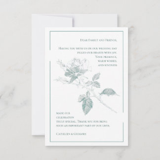 Benutzerdefinierte Foto Sage Grün Florale Hochzeit Dankeskarte