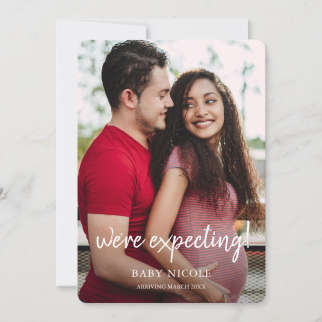 Benutzerdefinierte Foto-Schwangerschaft Ankündigung (Vorderseite)