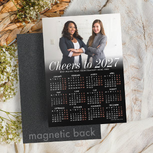 Benutzerdefinierte Foto Schwarzer Kalender 2026 Ma Magneteinladung