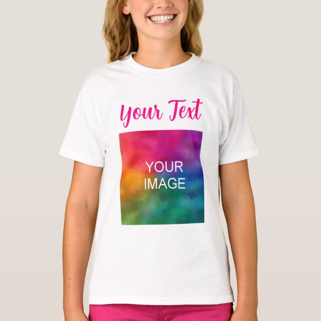 Benutzerdefinierte Foto Text Script Typografie Kin T-Shirt (Vorderseite)