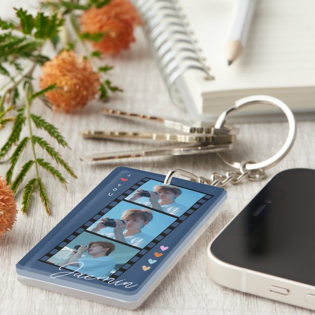 Benutzerdefinierte Foto- und Text-Schlüsselanhänge Schlüsselanhänger (Vorderseite rechts)