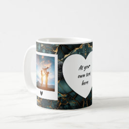 Benutzerdefinierte Foto- und Text-Tasse - Dunkelgr Kaffeetasse