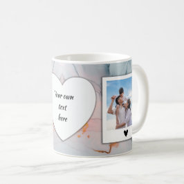 Benutzerdefinierte Foto- und Text-Tasse - hellblau Kaffeetasse