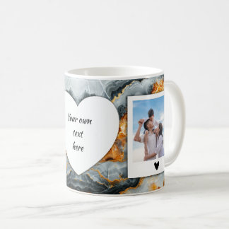 Benutzerdefinierte Foto- und Text-Tasse - Schwarz, Kaffeetasse