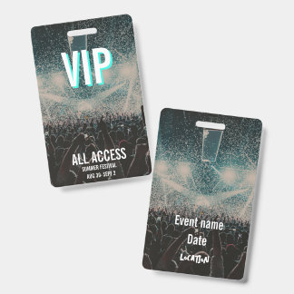 Benutzerdefinierte FOTO VIP All Access Konzert Men Ausweis