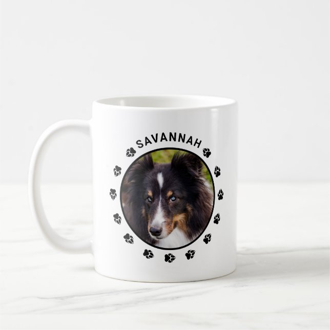 Benutzerdefinierte Foto-Vorlagen mit Paws & Text Kaffeetasse (Links)