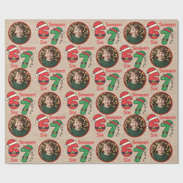 Benutzerdefinierte Foto-Weihnachtsgeschenkverpacku Geschenkpapier (Flach)