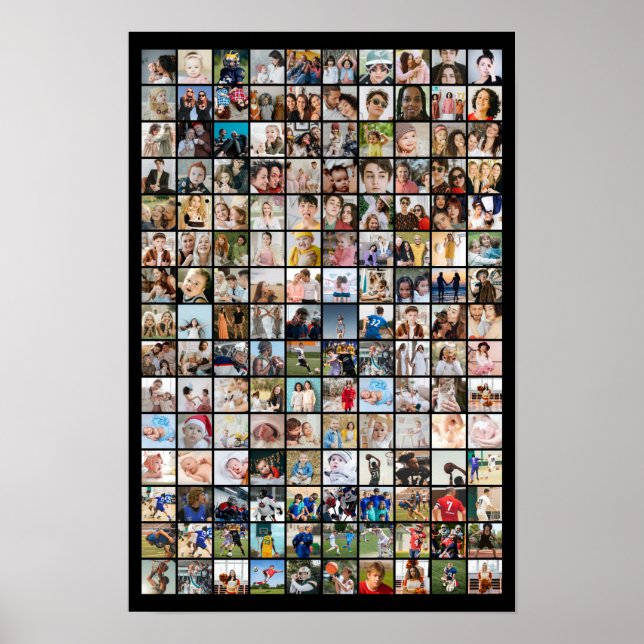 Benutzerdefinierte Fotocollage 150 Bilder Raster Poster (Vorne)