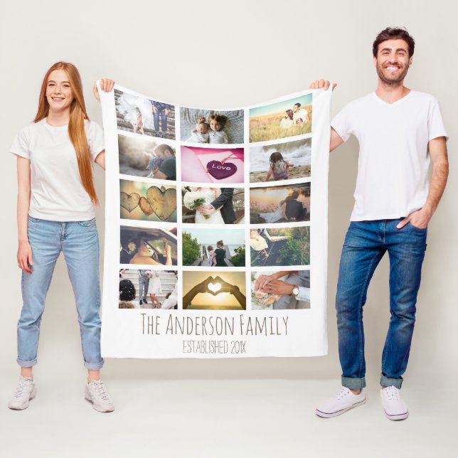 Benutzerdefinierte FotoCollage Fleecedecke (Beispiel)