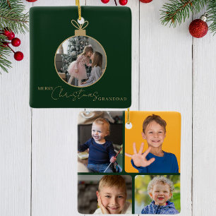 benutzerdefinierte Fotocollage Frohe Weihnachten C Keramikornament