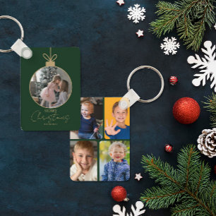 benutzerdefinierte Fotocollage Frohe Weihnachten C Schlüsselanhänger