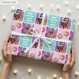 Benutzerdefinierte Fotocollage modernes Retro-Must Geschenkpapier