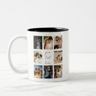 Benutzerdefinierte Fotocollage Personalisiertes Bi Zweifarbige Tasse