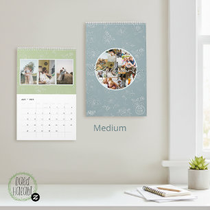 Benutzerdefinierte Fotocollage Rose Line Art 2026 Kalender