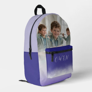 Benutzerdefinierte Fotocollage Teal Ombre Personal Bedruckter Rucksack