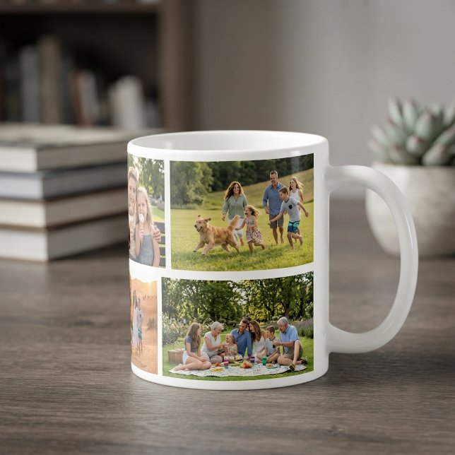 Benutzerdefinierte Fotocollage und personalisierte Kaffeetasse (Custom family photo coffee mug)