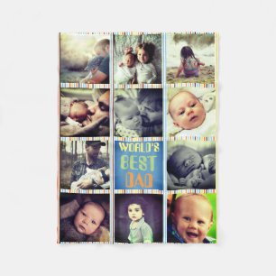 Benutzerdefinierte Fotocollage und Text Fleecedecke