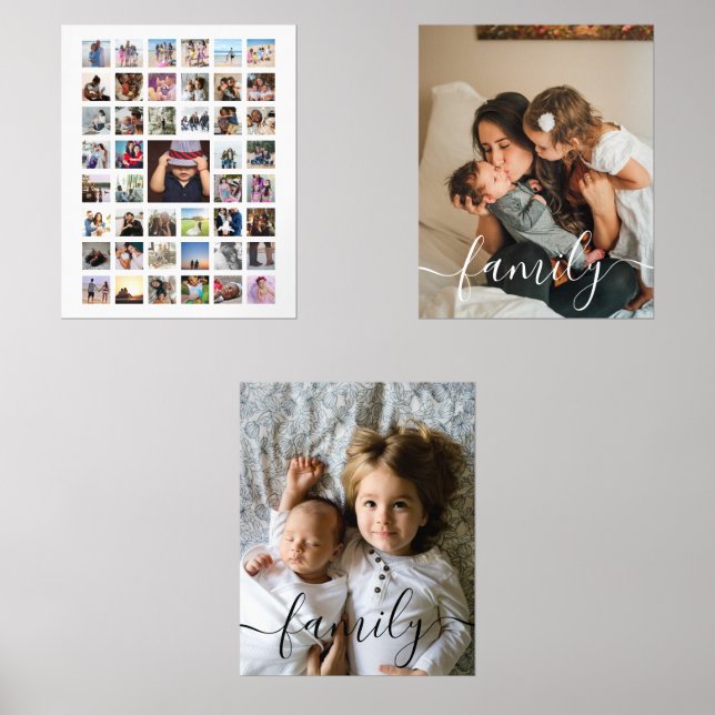 Benutzerdefinierte Fotokopplungsfamilie Bilderwand Sets (Vorderseite)