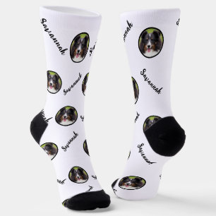 Benutzerdefinierte Fotoplatte mit beliebigem weiße Socken