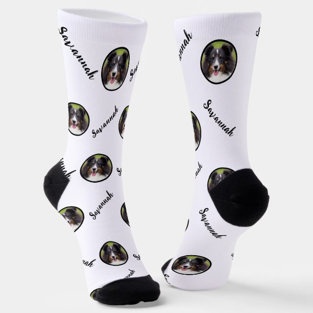 Benutzerdefinierte Fotoplatte mit beliebigem weiße Socken (Gewinkelt)