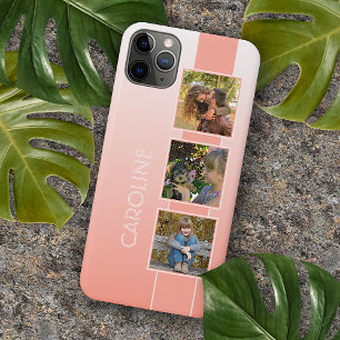 Benutzerdefinierte Fotos auf Ombre Koralle Pfirsic iPhone 16 Pro Max Hülle