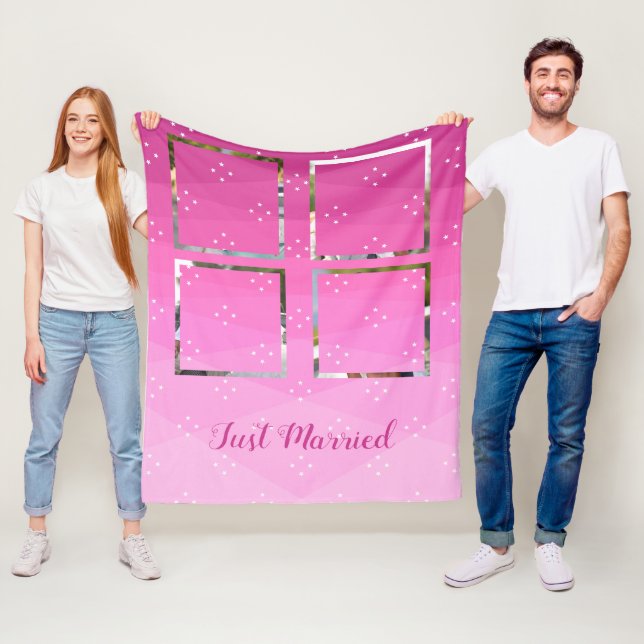 Benutzerdefinierte Fotos auf rosa Fleecedecke (Beispiel)