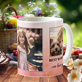 Benutzerdefinierte Fotos Beste Mama je Rosa Orange Kaffeetasse