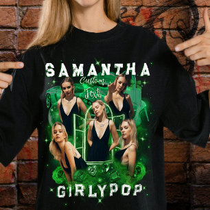 Benutzerdefinierte Fotos Bootleg Vintage Smaragdgr T-Shirt