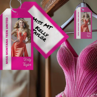 Benutzerdefinierte Fototags mit Pink Color Pop Geschenkanhänger