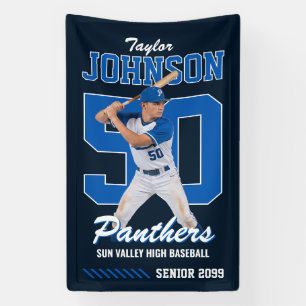 Benutzerdefinierte Fototrikotnummer Sport Baseball Banner