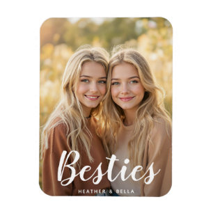 Benutzerdefinierte Fototypografie Beste Freundin Magnet