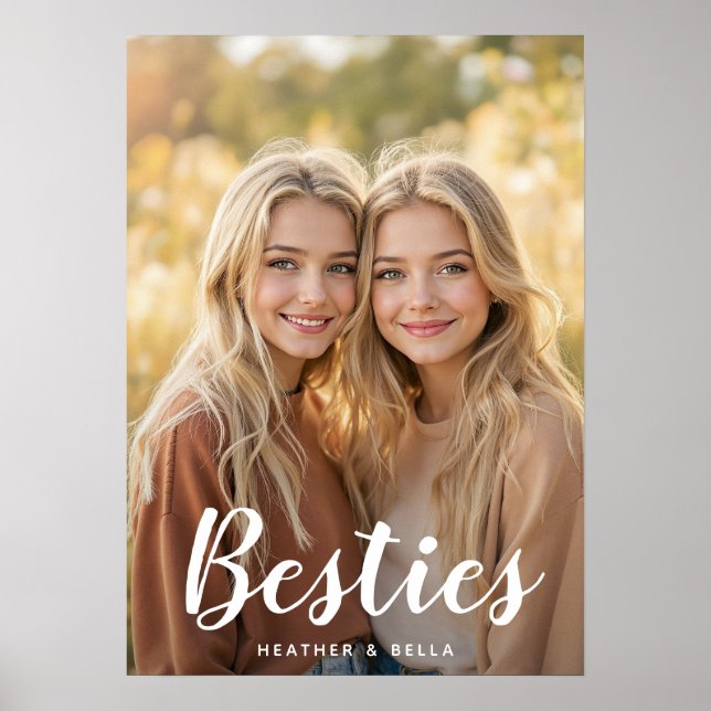 Benutzerdefinierte Fototypografie beste Freundin Poster (Vorne)