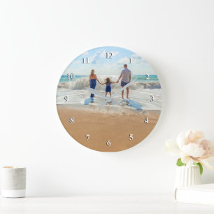 Benutzerdefinierte Fotouhr mit Ihrem Foto-Design Große Wanduhr