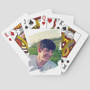 Benutzerdefinierte Fotovorlage auf weißen Poker-Ka Spielkarten