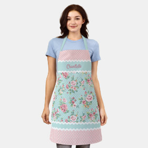 Benutzerdefinierte französische Pastell-Tealblaue Schürze