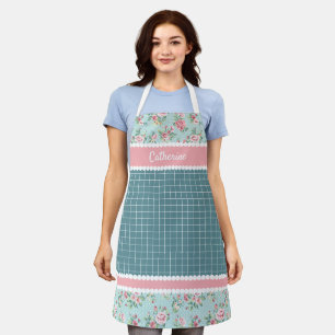 Benutzerdefinierte französische pastellblaue rosa schürze