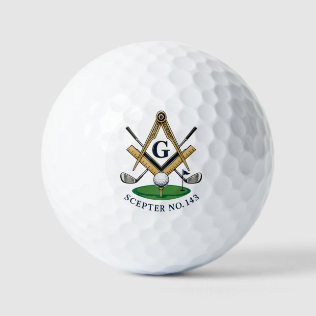Benutzerdefinierte Freimaurer-Golfbälle Golfball (Vorderseite)