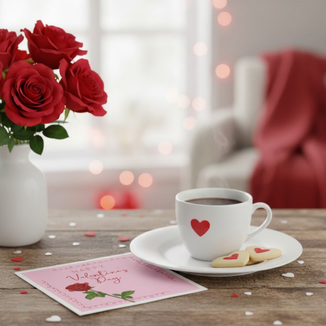 Benutzerdefinierte Frohe Valentinstag-Rose  Serviette (Von Creator hochgeladen)