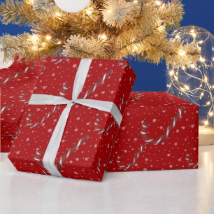 Benutzerdefinierte Frohe Weihnachten Rote Candy Ca Geschenkpapier